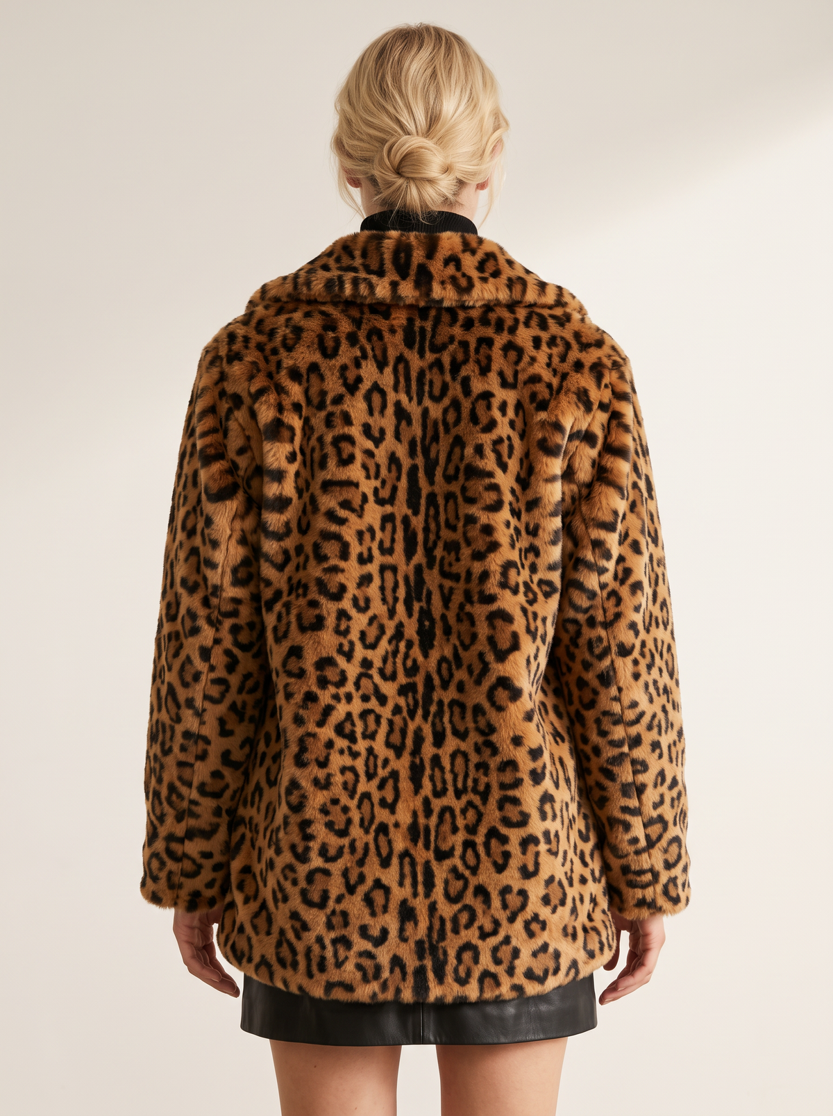 Leopard Print Faux Fur Coat