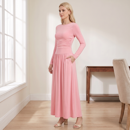 Long Sleeve Maxi Dress with Pockets