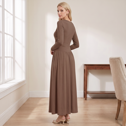 Long Sleeve Maxi Dress with Pockets