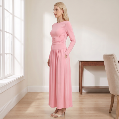 Long Sleeve Maxi Dress with Pockets