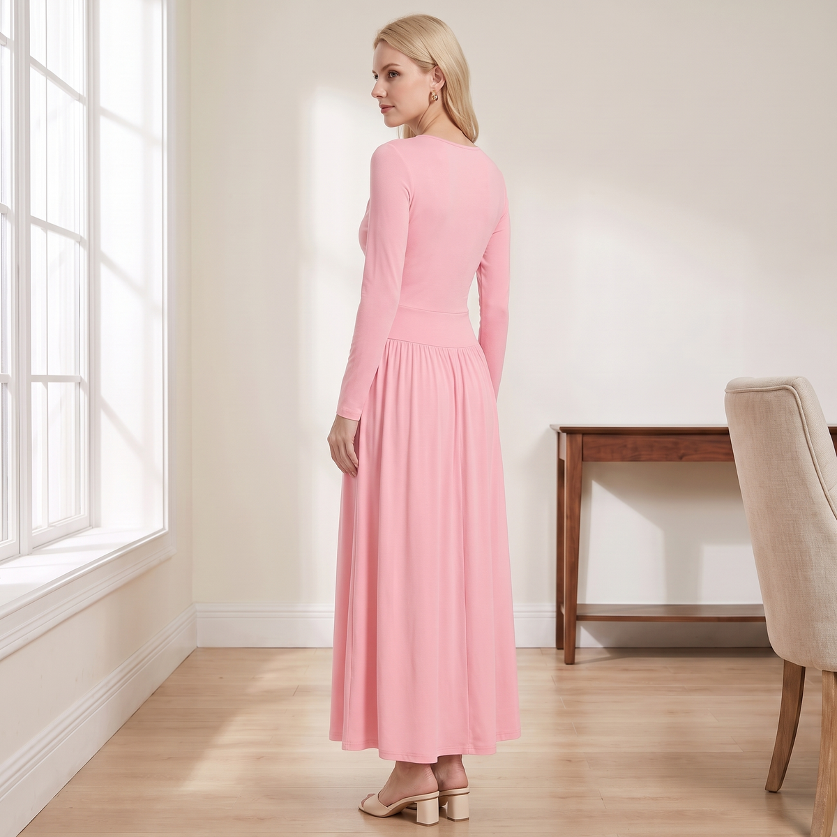 Long Sleeve Maxi Dress with Pockets