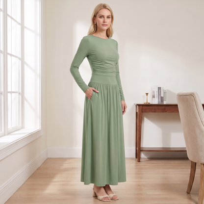 Long Sleeve Maxi Dress with Pockets