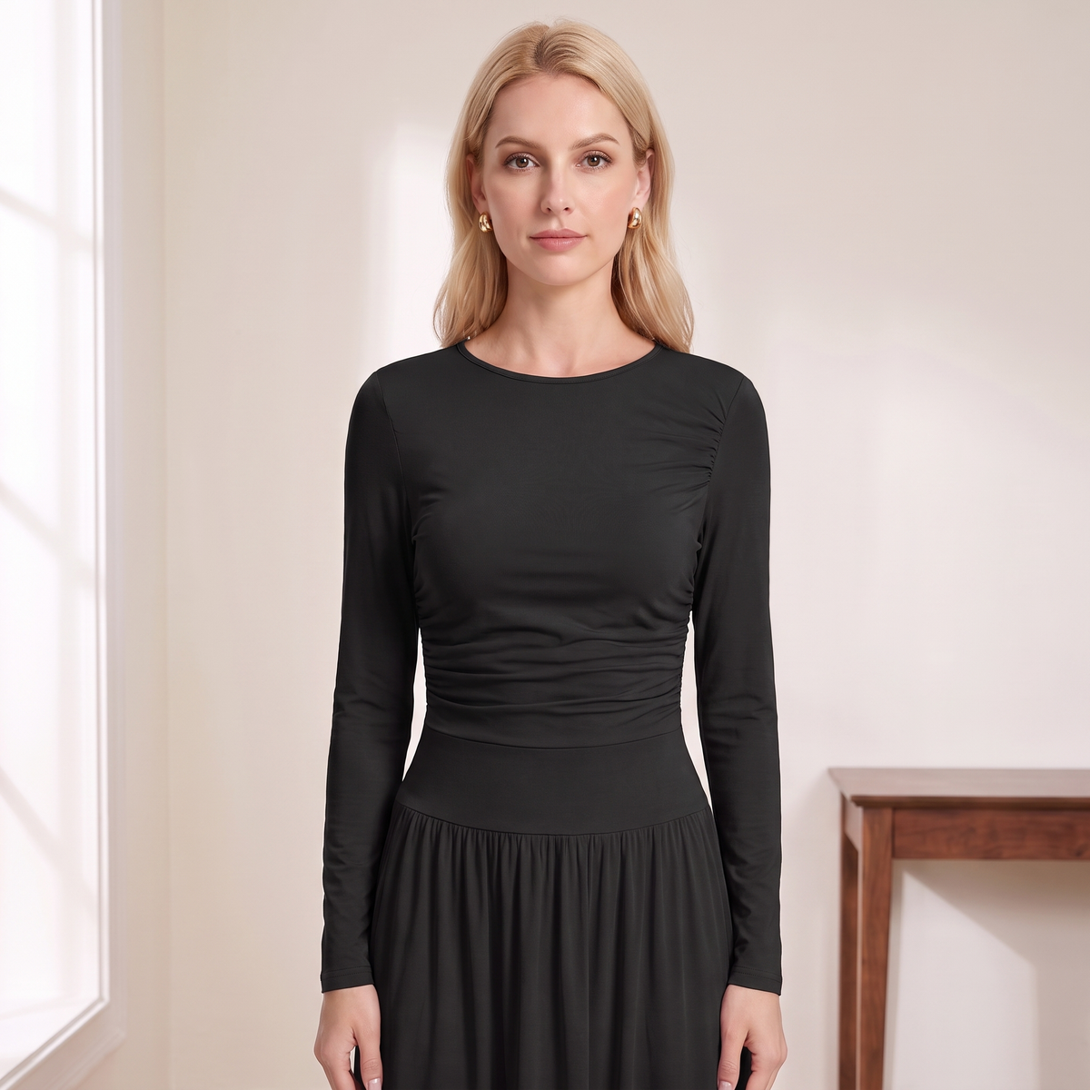 Long Sleeve Maxi Dress with Pockets