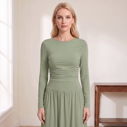 Long Sleeve Maxi Dress with Pockets