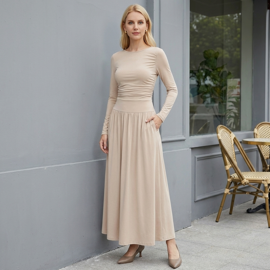 Long Sleeve Maxi Dress with Pockets