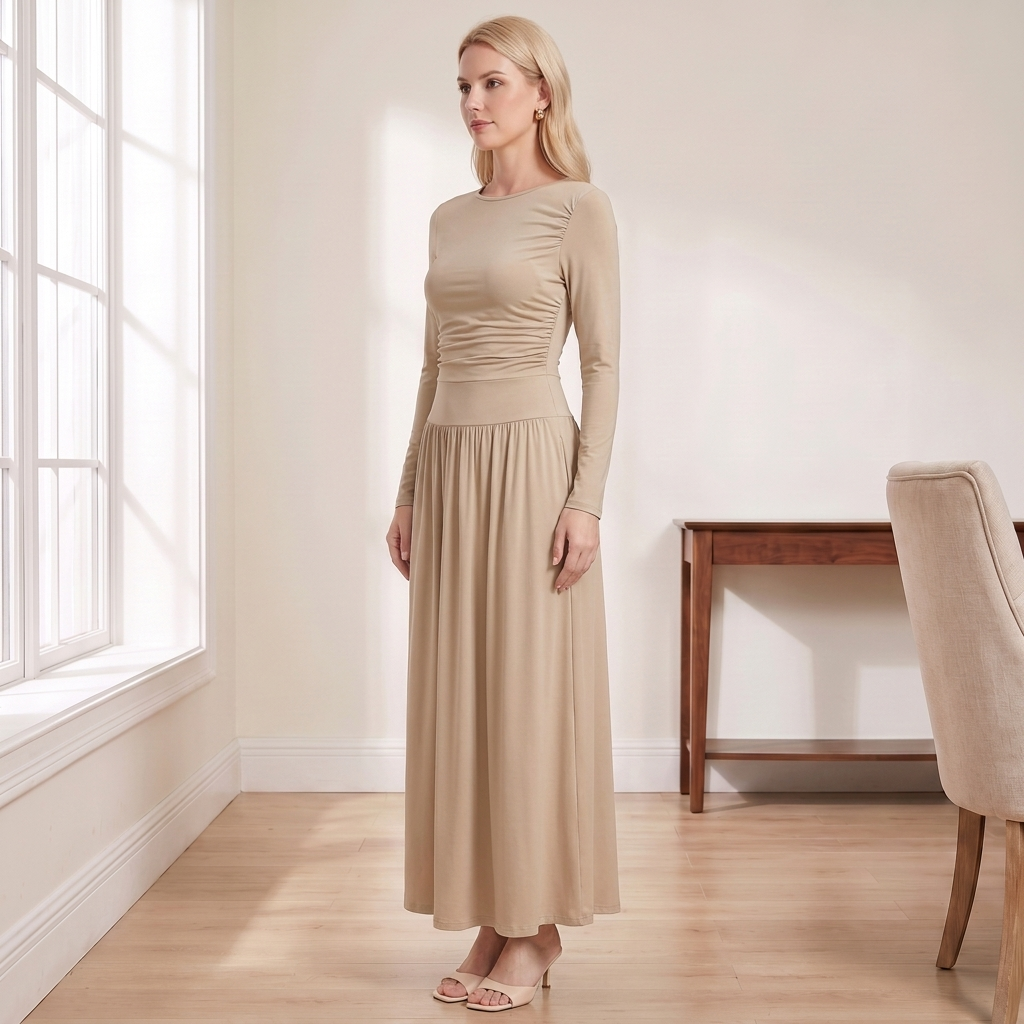 Long Sleeve Maxi Dress with Pockets