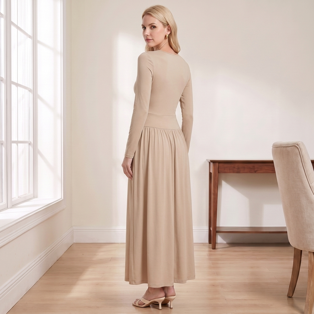 Long Sleeve Maxi Dress with Pockets