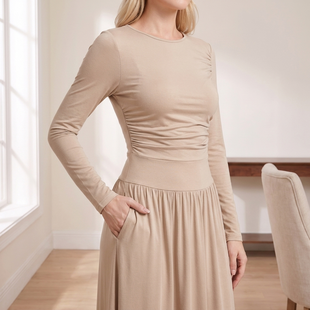 Long Sleeve Maxi Dress with Pockets