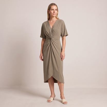 Twist Front Midi Dress