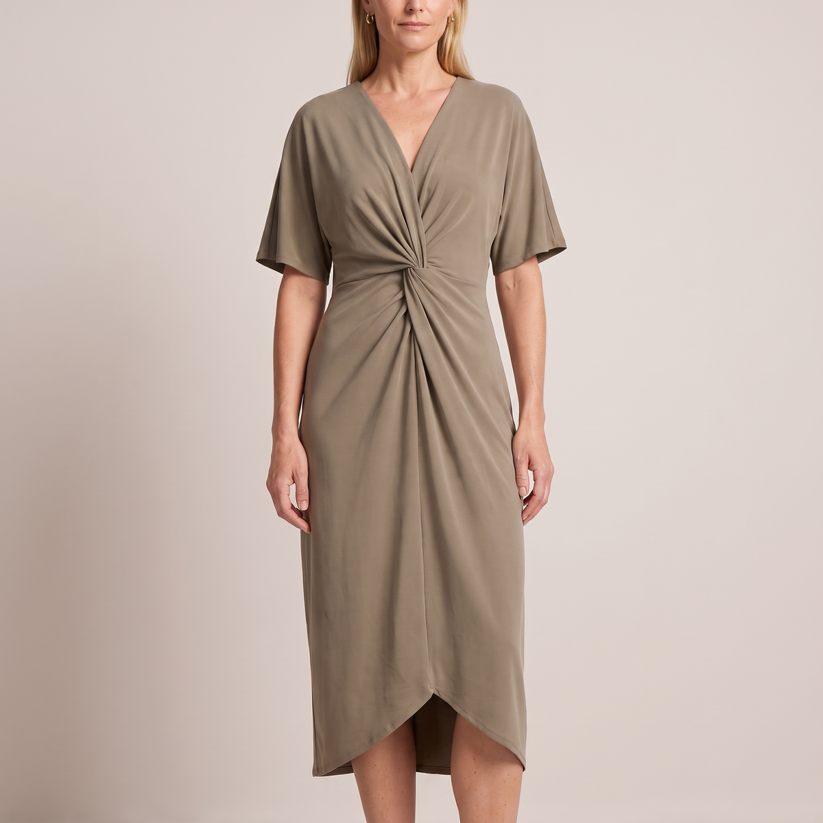 Twist Front Midi Dress