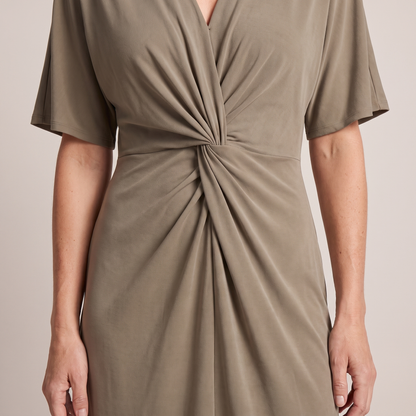 Twist Front Midi Dress