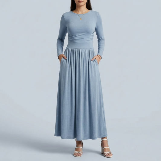 Long Sleeve Maxi Dress with Pockets