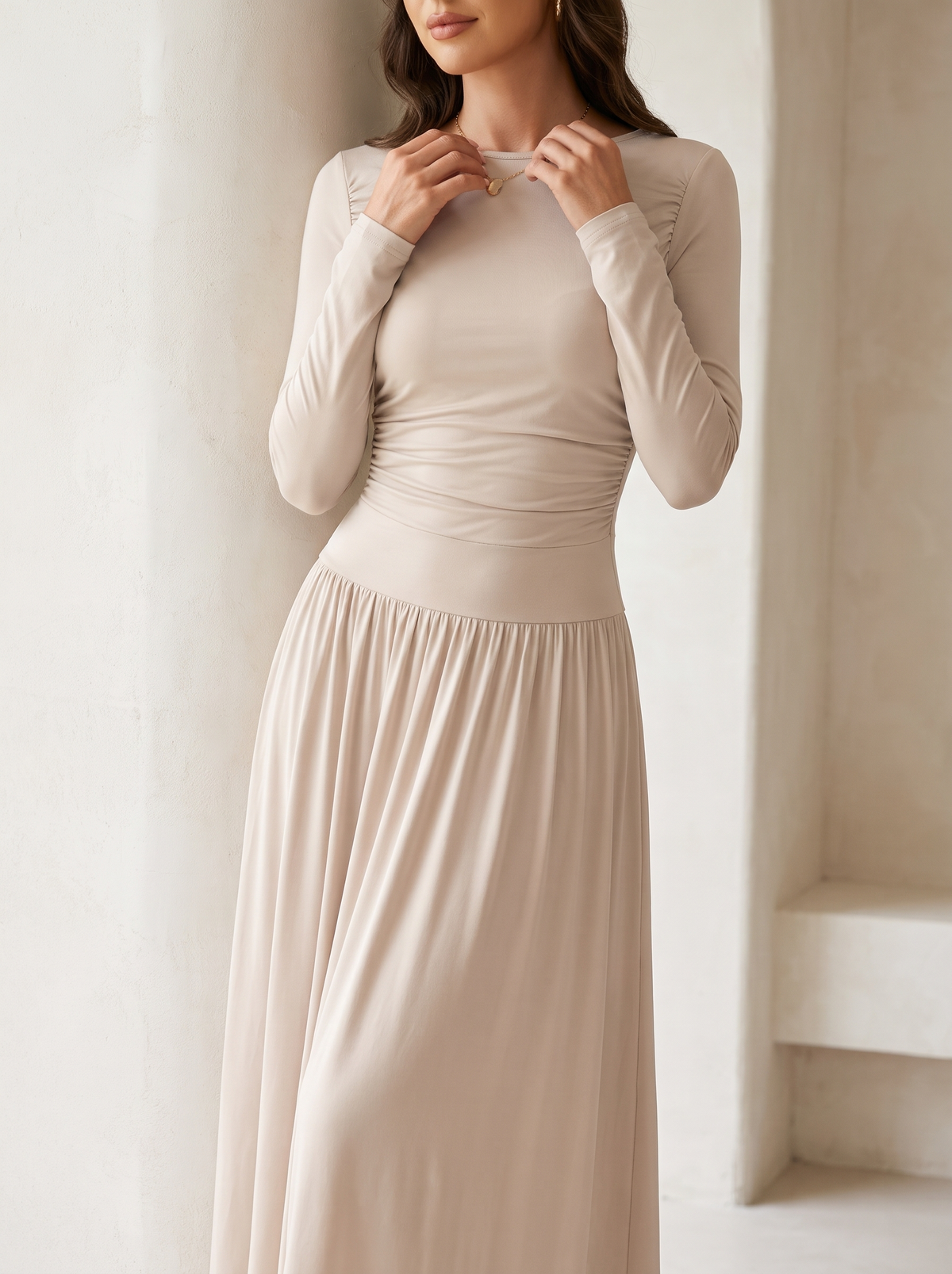 Long Sleeve Maxi Dress with Pockets