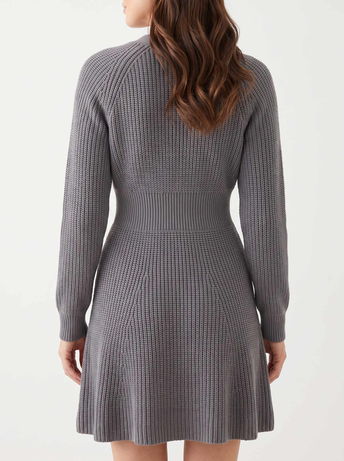 Button-Down Knitted Sweater Dress