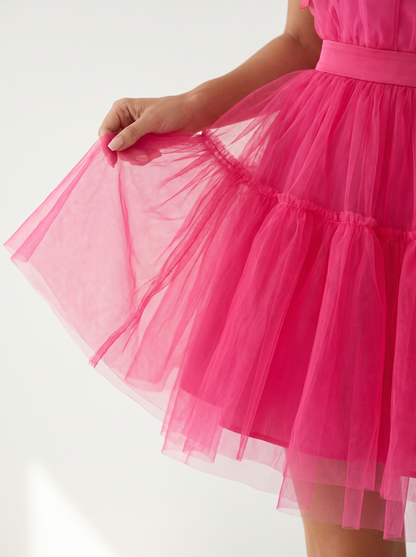 White Tulle Mini Dress
