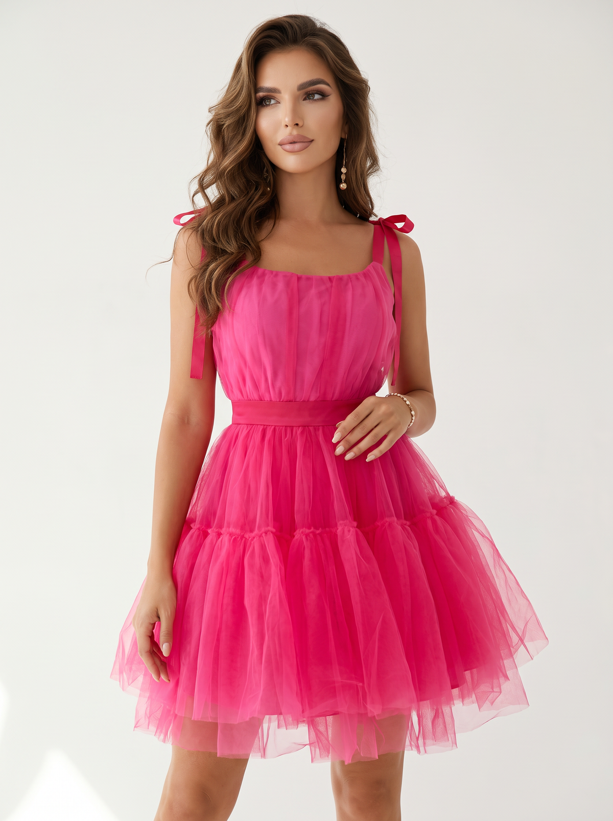 White Tulle Mini Dress
